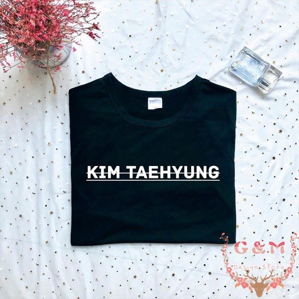 

high street plus size kim taehyung t shirt aesthetic fashion women camiseta feminina haut femme crewneck tee cool, White