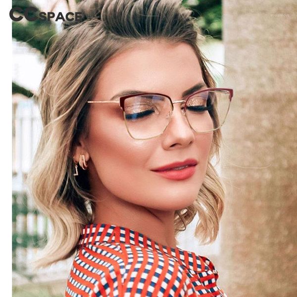 

48161 women's metal glasses frame anti-blue light fashion optical computer eyeglasses1, White;black
