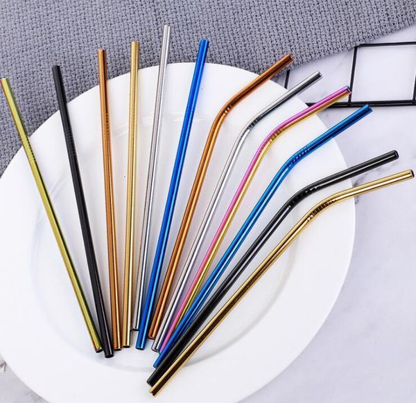 

steel more size straight bend stainless and cleaning brush reusable straw bar drinking tool 235