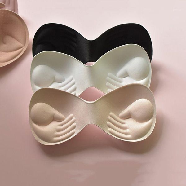 

1pair body-fitted design swimsuit pad insert women breast bra enhancer push up bikini padded inserts chest invisible padded1, Black;white