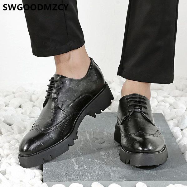 

oxford shoes for men italian brand leather shoes men formal coiffeur wedding dress official for zapatos oxford hombre, Black