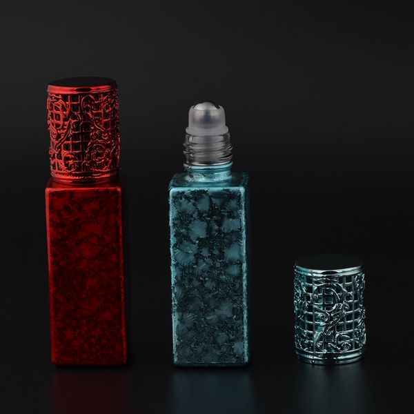 

portable 7ml mini glass perfume bottle alloy cap & metal roll on parfum bottles