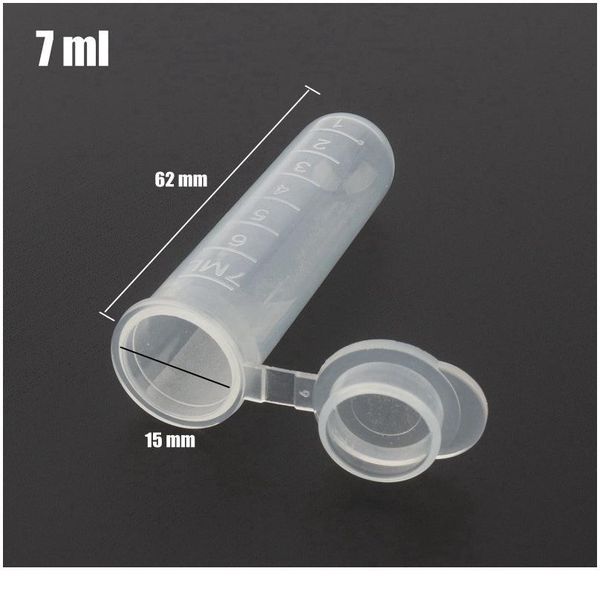 

100pcs 15*62mm 7ml plastic transparent centrifuge tube home garden plants seedling storage container ep bottles bbycsv