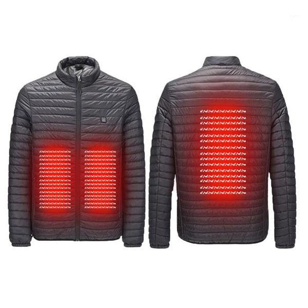 

men smart usb infrared electric heating cotton jacket women outdoor flexible thermal winter warm coat abrigos mujer invierno1, Black
