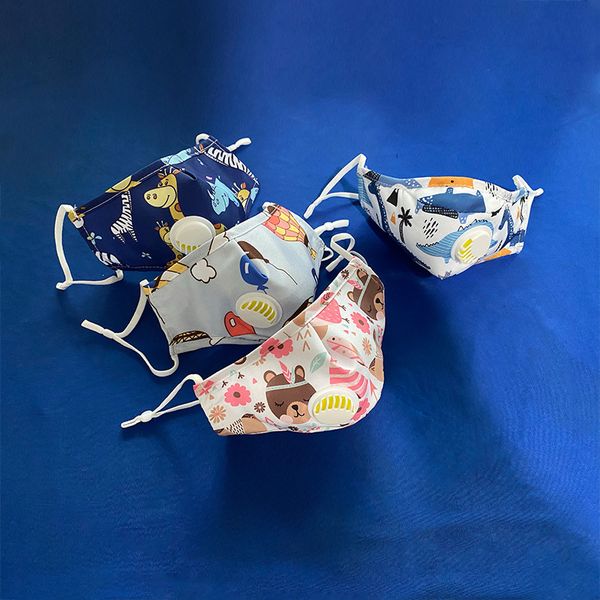 

mouth fashion reusable children design face breath valve anti-dust fabric mask washable with fi