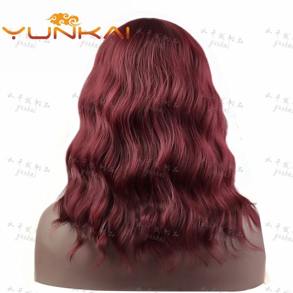 

europe and the united states wigs women's head set qi liu haibo short roll package amazon delivery fiber high temperature wire factory, Black