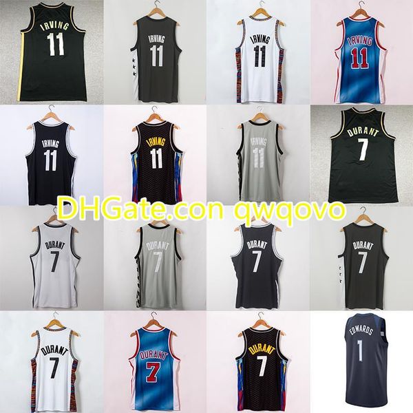 

ncaa 11 irving jersey kevin 7 durant karl-anthony 32 towns carsen 1 edwards men basketball jerseys, Black;red