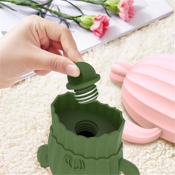 

silicone water heater bag cactus shape winter water bottle reusable water bags portable durable explosion proof hand warmer wmtkwm