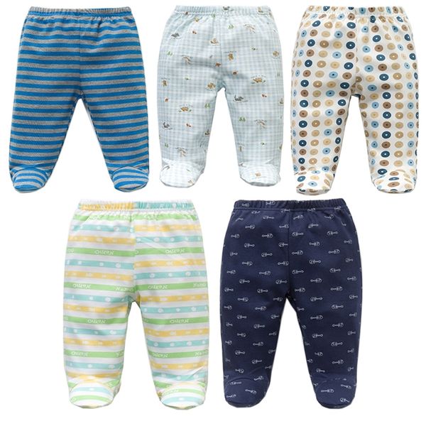 

cotton spring autumn footed baby pants cartoon baby girls boys clothes newborn bebe trousers newborn baby clothing lj201012, Blue