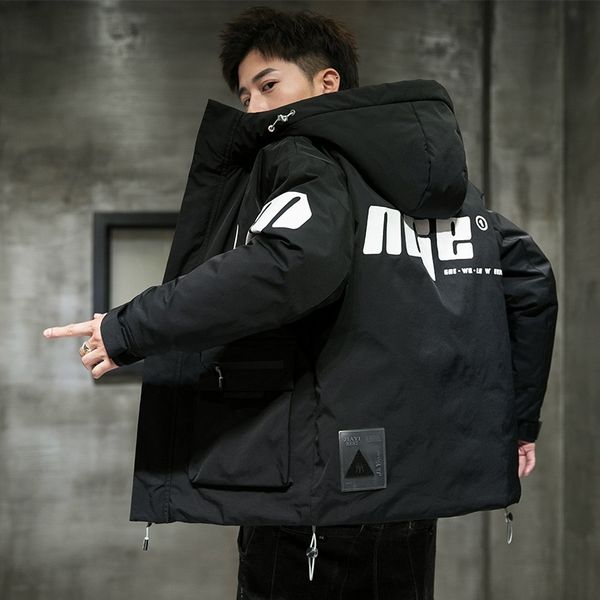 

cqzx version winter designers mens fashion black luxury reflective long down coat jacket maya pullover parka hoodie windbre, Black;brown