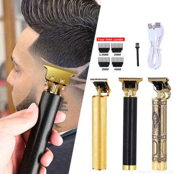 

usb rechargeable t9 hair clipper professional baldheaded electric hair cordless shaver trimmer men barber hair cutting machine