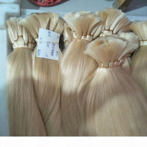 

bulk hair only for extensions 300 grams cuticle intact real human hair pure color european for keratin hair, Black
