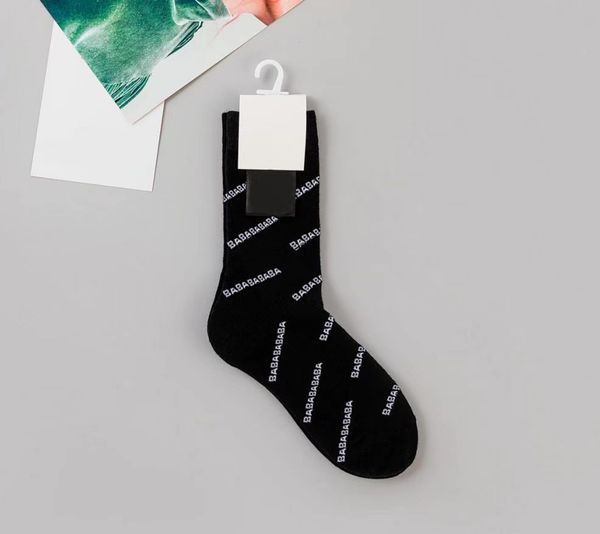 

men's socks luxury men women socks designer stocking classic letter ba comfortable breathable cotton fashion 8 kinds, Black