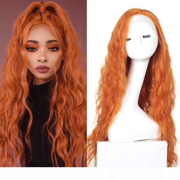 

устойчив волокна волос парик cosplay hairline природные харизмы волна воды оранжевый парики синтетические кружева фронт парик для женщин чер, Black