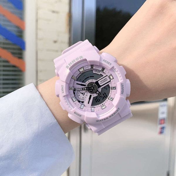 

multifunctional electronic students watch waterproof female sports korean version simple junior high school students fashion luminous, Slivery;brown