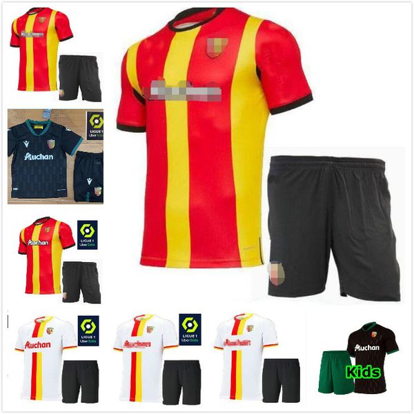 

sainte-barbe men kits kids rc lens soccer jerseys 2020 2021 maillot de foot kakuta ganago sotoca muinga medina bade football shirts uniforms, Black;yellow