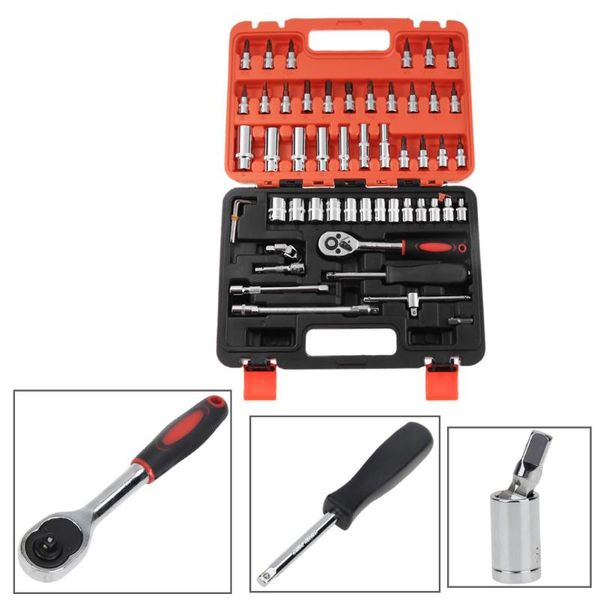 

professional hand tool sets 53pcs multifunction ratchet wrench sleeve set kit for car bicycle hardware repair tools high carbon steel materi