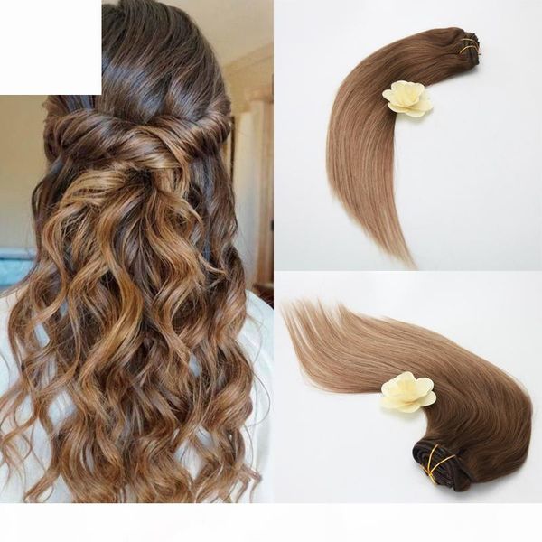 

100% human hair clip 7pcs 100g in hair extension finest quality vrgin raw unprocessed virgin brazilian hair, Black