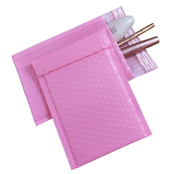 25pcs luz rosa poli mails acolchoado auto selo de mala de correio embalagem embalagem embalagem envelope envio postal envelopes y200709