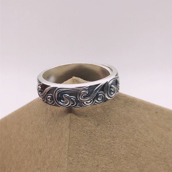 

pure silver 999 fashion embossed xiangyun vintage ring