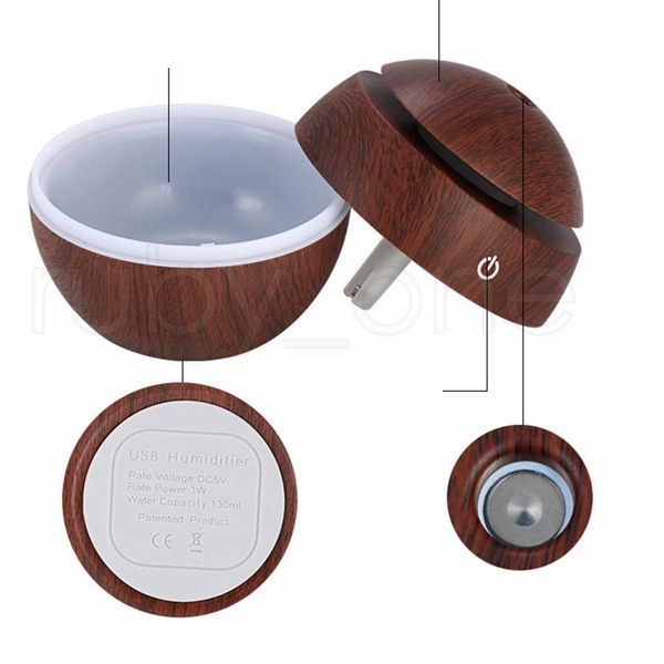 

wood grain essential humidifier aroma oil diffuser ultrasonic wood air humidifier usb mini mist maker led lights fo jllkpi soif