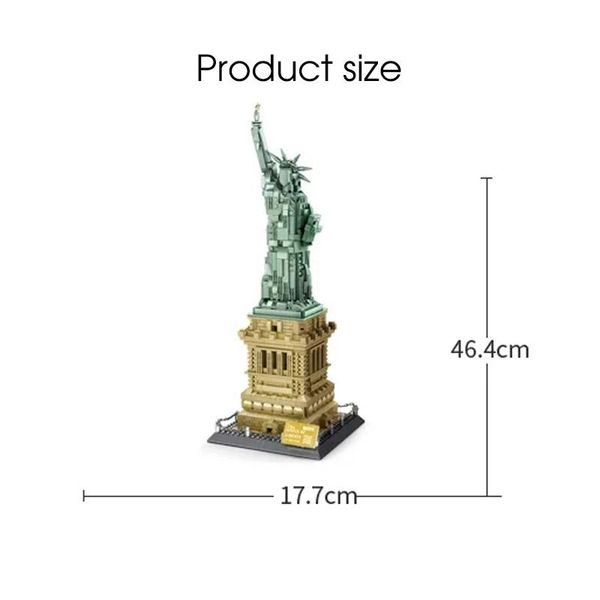 

wange 1577pcs worlds famous architecture building blocks statue of liberty model sets children assemble bricks diy toys gift wmtscp