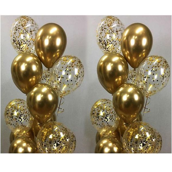 

20pcs chrome metal gold silver balloon confetti set birthday party decorations kids helium globos air balls weddi jlltsh
