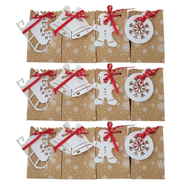 

gift wrap 24pcs christmas bags kraft paper goodie for party decoration e65b1