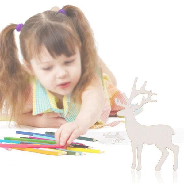 

5шт деревянные рождественские украшения лазерные срезанные оленьи украшения висячие рождественская елка оленей xmas украшение партии для дом