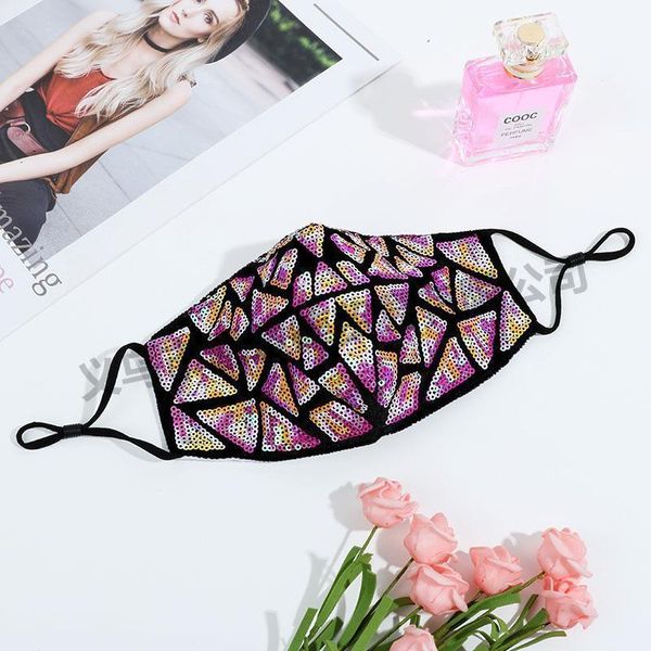 

fashion sequin rhinestone washable reusable face masks cotton anti-dust windproof outdoor cycling facial protective mask 4 n58lv, Black