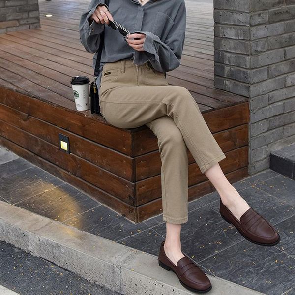 

women 2020 autumn winter high waist jeans female denim straight pants new casual ladies fashion all-matched slim trousers g877, Blue