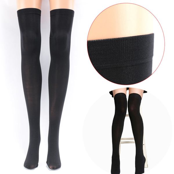 

1pair stocking fashion spring summer opaque over knee thigh high elastic stockings women clothing accessories, Black;white