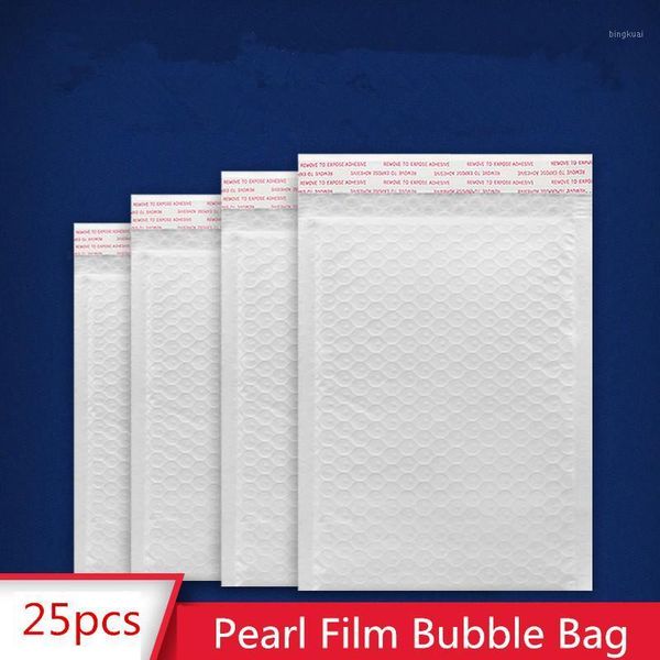 

25pcs white pearlescent film bubble bag foam envelope bag self-styled thickness transport waterproof envelope mail packaging1