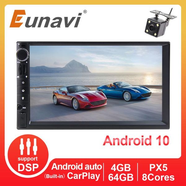 

eunavi dsp 7"universal octa core 2din car android 10 radio multimedia player px5 4g 64g rom gps navigation hd screen carplay car dvd