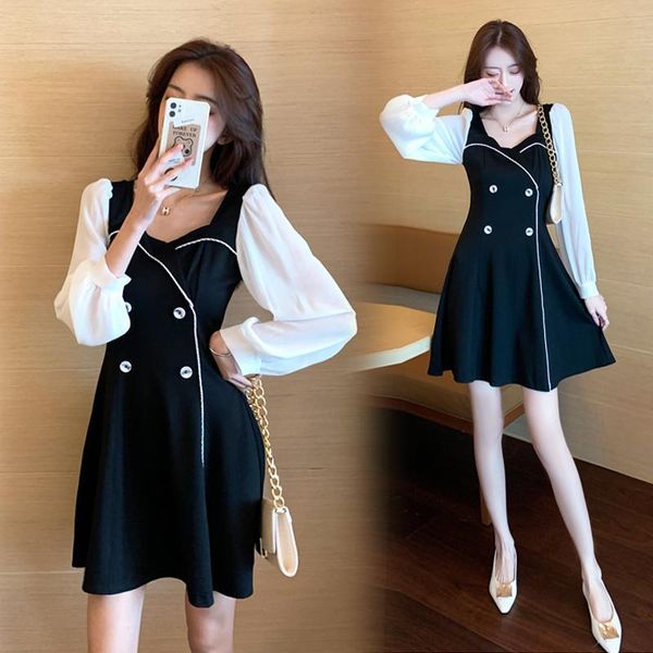 

978# maternity clothes slimming nursing dress spring autumn breastfeeding dress, White