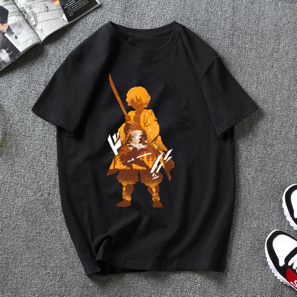 

sport demonslayer zenitsu agatsuma anime women fashion summer t shirt male sleeved male casual tees brand t-shirts men clothing