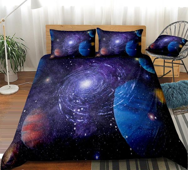 

universe bedding set galaxy duvet cover set star bedding set boys teens home textiles microfiber dark cartoon bed bedspread