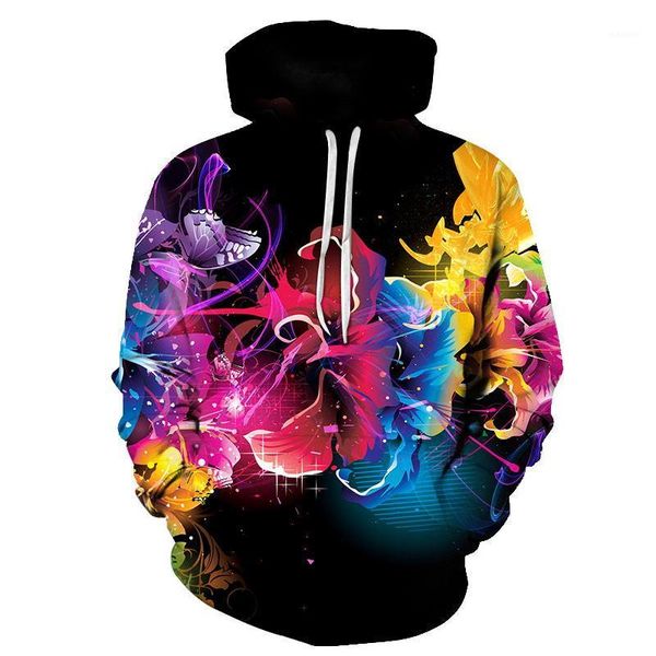 

2019 new galaxy hooded sweatshirt space night sky sea tree sunrise printed 3d hoodies men/women harajuku sweat shirt men 1, Black