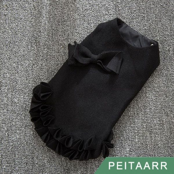 

[peitaarr] pet clothes cute lady dress suit woolen autumn winter puppy small medium dogs cats girls ruffle collar