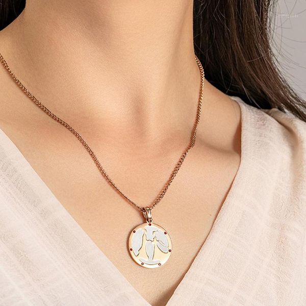 

pendant necklaces necklace woman moon accessories fashion jewelry on the neck stainless steel couple womens red circle gifts for1, Silver