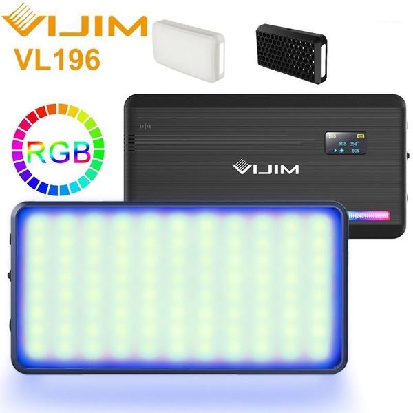 

flash heads vijim vl196 2500k-9000k rgb led video light dimmable fill with diffuser for 3000mah battery pography studio1