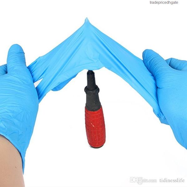 

food shipping disposable grade nitrile rubber protective gloves no powder kitchen household anti static blue color latex