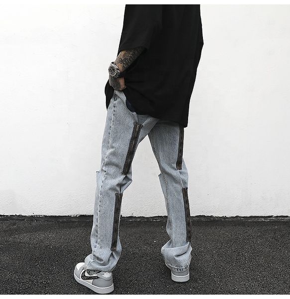 

oem fog private branded blue brand drop shipping male stock zip denim men jeans