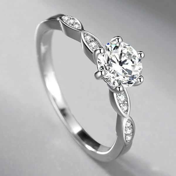 D-garra simulação musgo pedra anel de diamante s925 prata banhado a platina design criativo doce jóias namorada presente de aniversário
