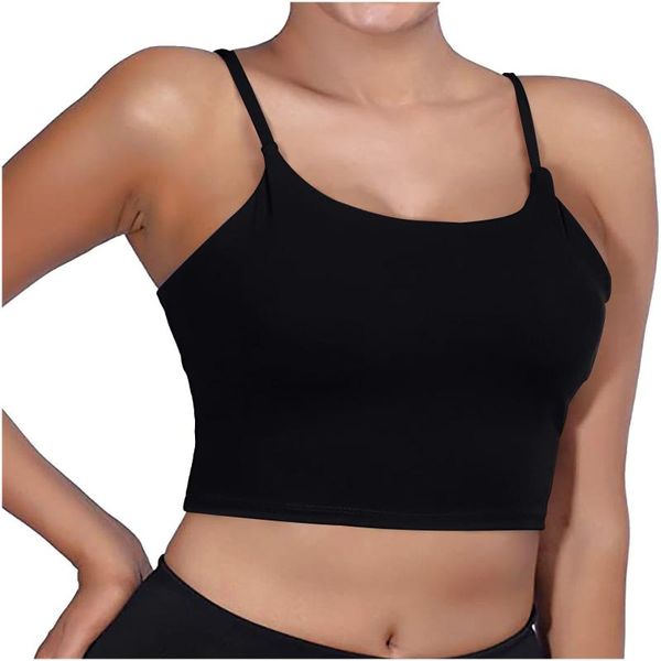 

camisoles & tanks 2021 fashion women crop solid summer camis casual tank vest sleeveless blusas mujer #m, Black;white