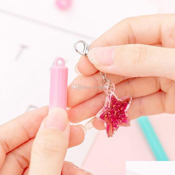

cute creative student stationery gel pen couple small fairy net red pendant pendant pen wind chime black pen jllxdm lucky2005