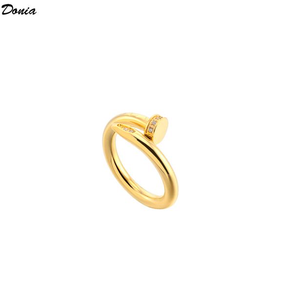 

donia jewelry ring european and american fashion nail diamond titanium steel ring creative designer ring, Silver