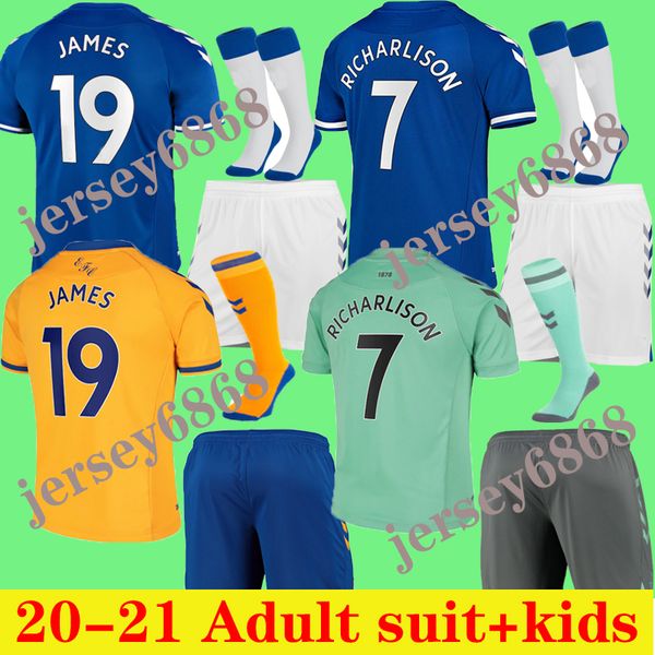 

suit soccer jerseys 20 21 james sigurdsson football shirt 2020 andre gomes keane bernard walcott tosun men kids kit, Black;yellow