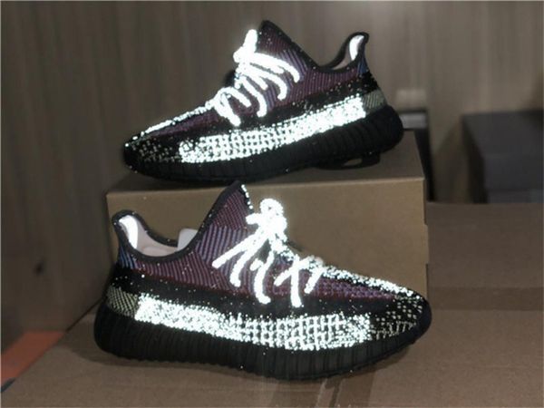 

released authentic originals 3 5 0 v2 yecheil reflective non-reflective fw5191 fw5190 kanye west fx4145 fw5191 fw5190 men dress shoes s, Black