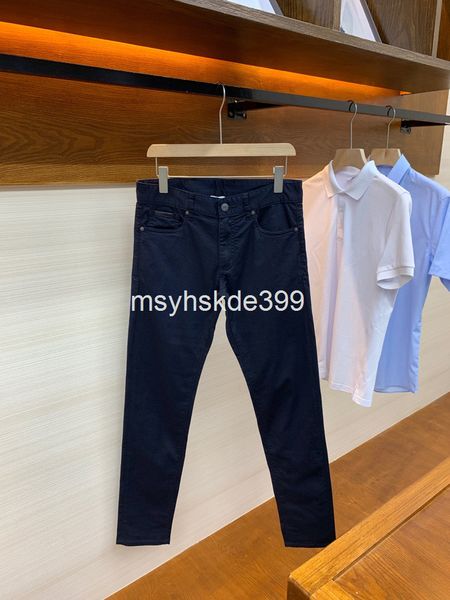 

men's jeans ss men's high-end business five pocket classic thin casual pants, Blue